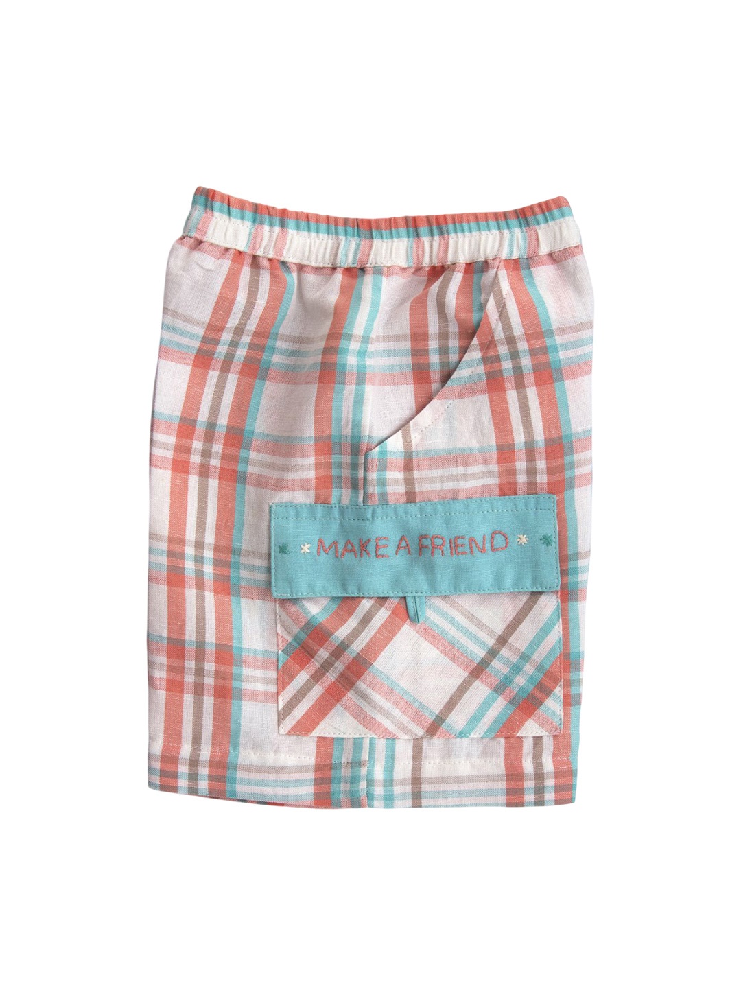 

Soleilclo Boys Checked Cargo Shorts Technology, Orange