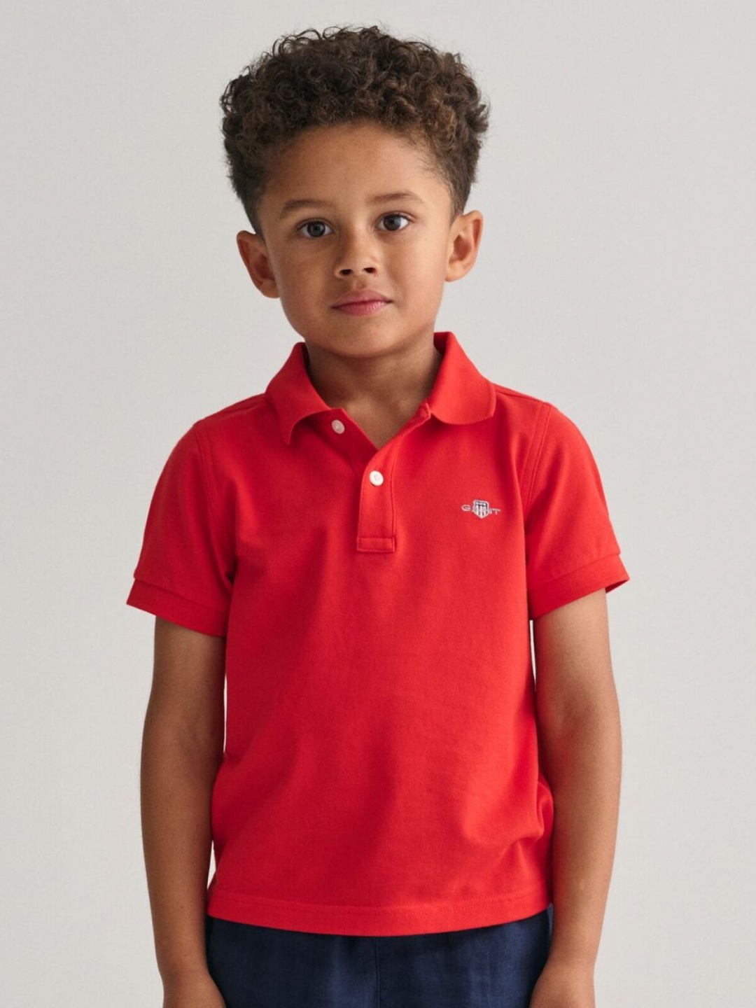 

GANT Boys Solid Polo Collar Pique Cotton T-Shirt, Red