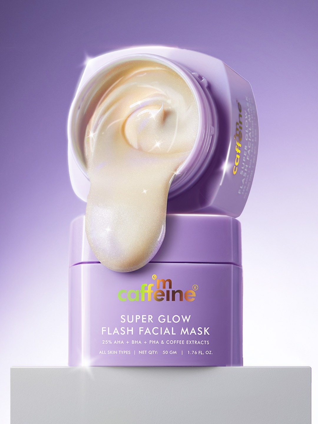 

MCaffeine Super Glow Flash Facial Mask With Coffee Extract - 50 g, White