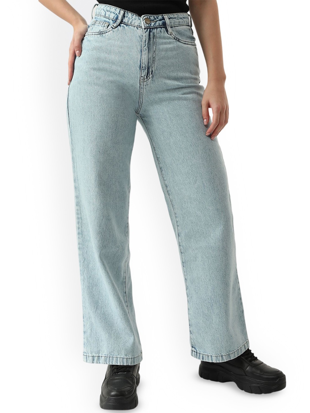 

Kraus Jeans Women Wide Leg Light Fade Jeans, Blue
