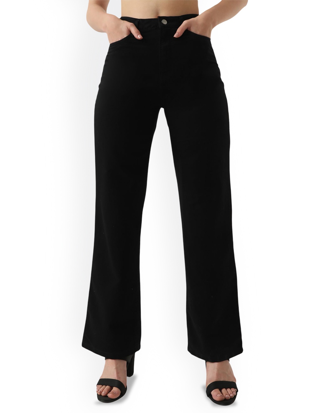 

Kraus Jeans Women Wide Leg High-Rise Jeans, Black
