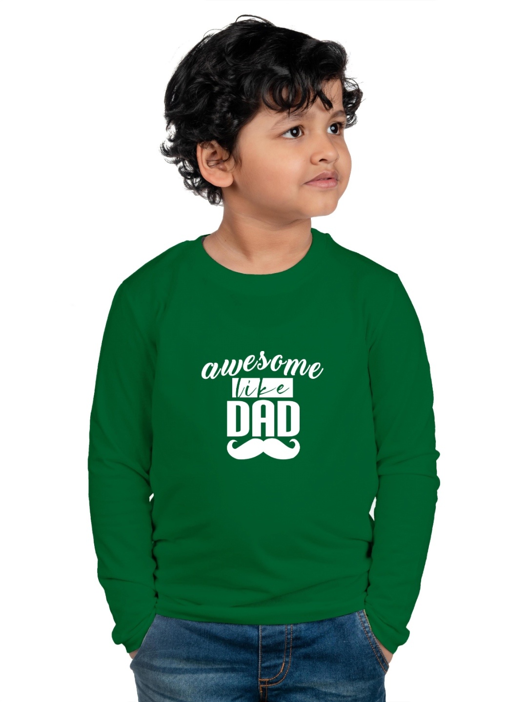 

Chombooka Unisex Kids Typography Printed Round Neck Cotton T-shirt, Green