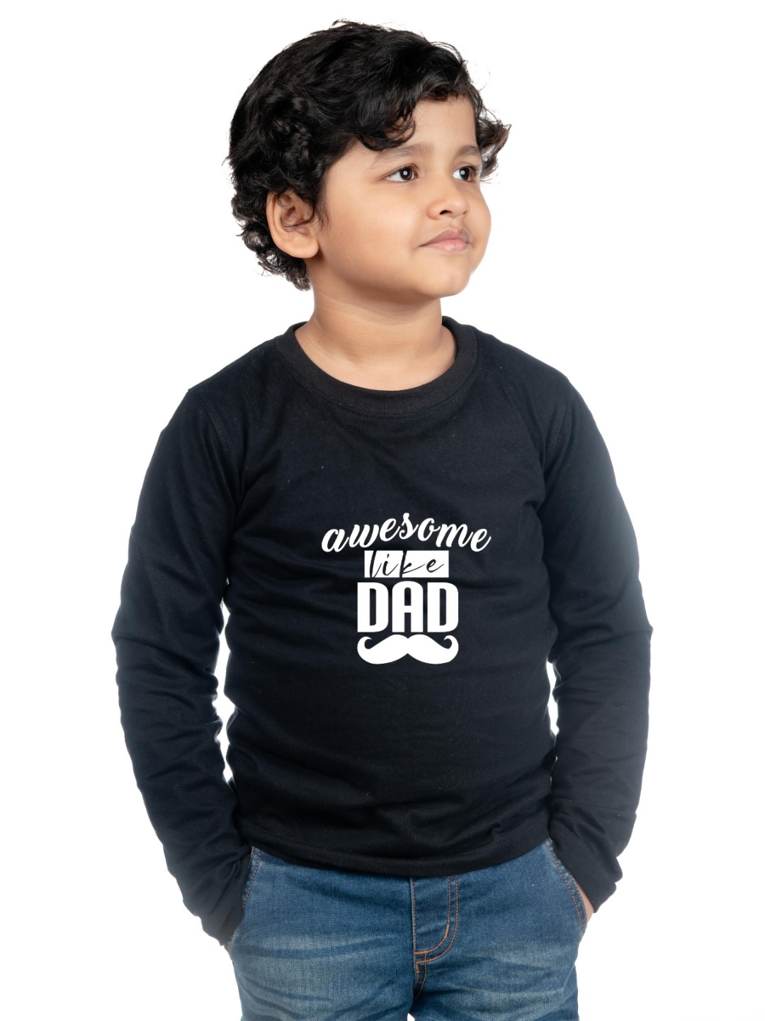 

Chombooka Unisex Kids Typography Printed Round Neck Cotton T-shirt, Black
