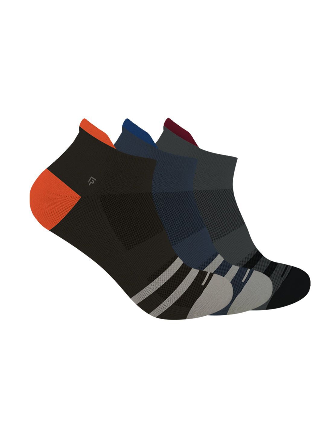 

FOOTPRINTS Pack Of 3 Patterned Ankle-Length Socks, Black