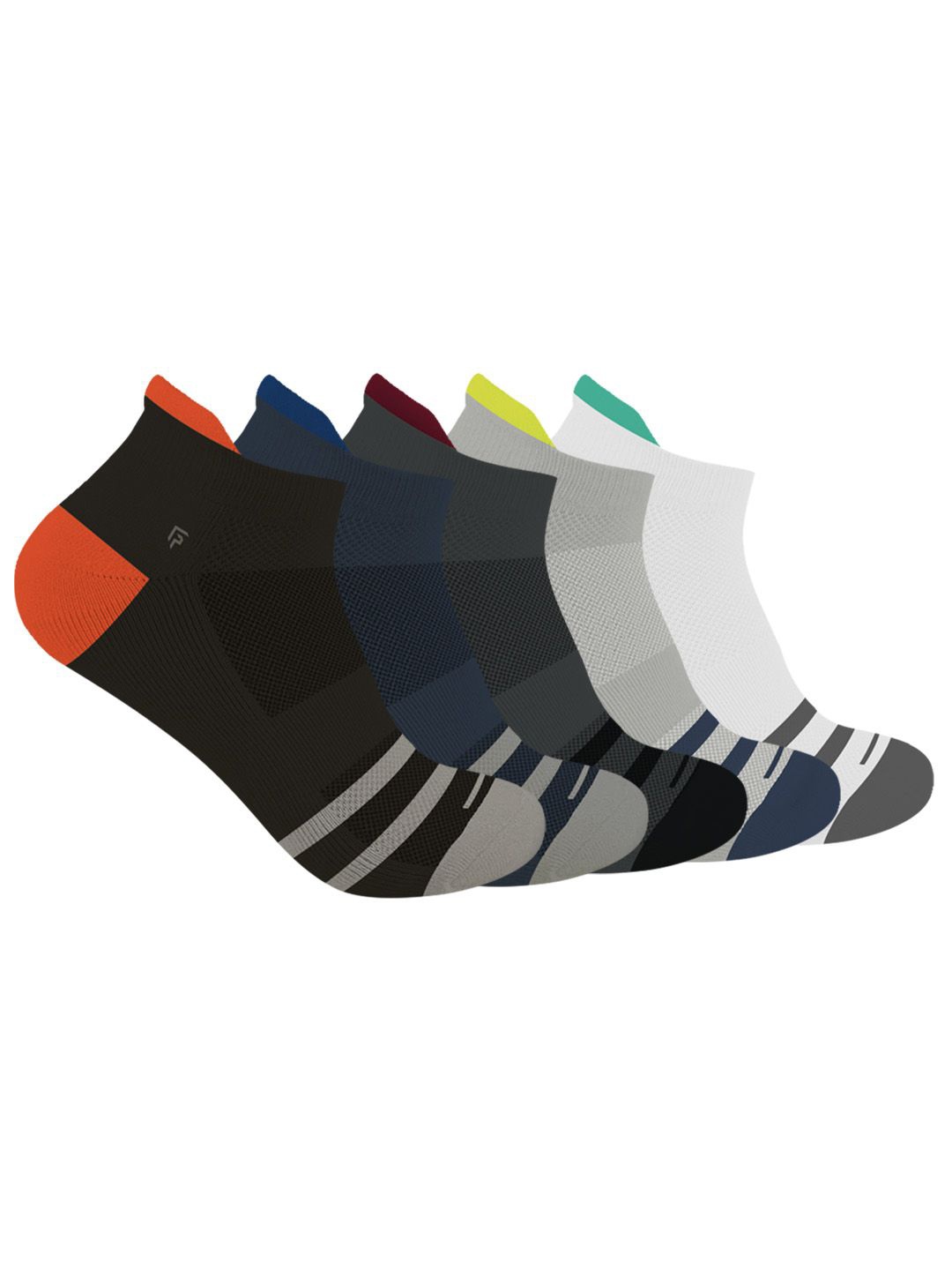 

FOOTPRINTS Unisex Pack of 5 Ankle Length Socks Anti Slip Silicon Grip, Grey