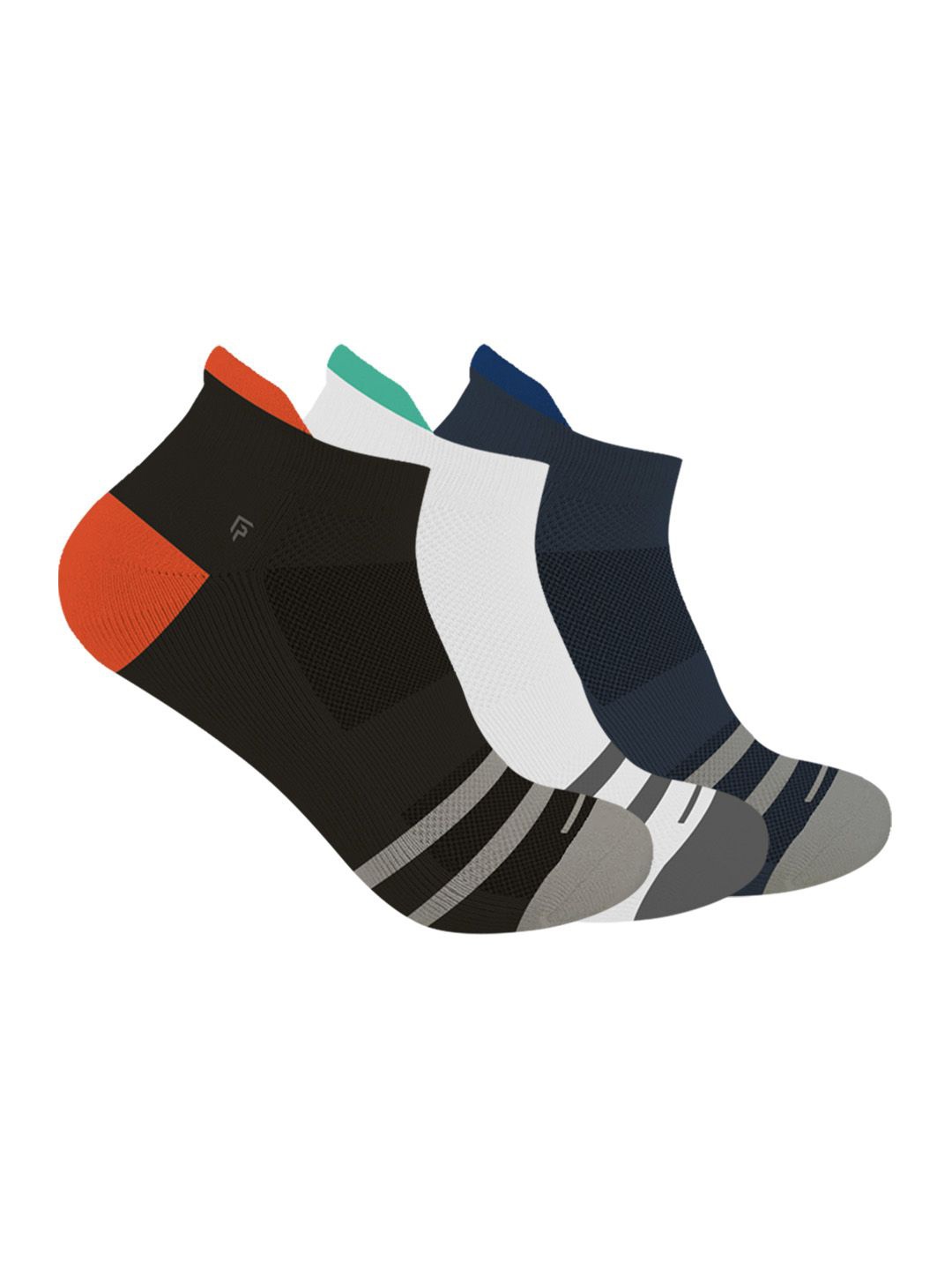 

FOOTPRINTS Unisex Pack Of 3 Striped Ankle Length Socks, White
