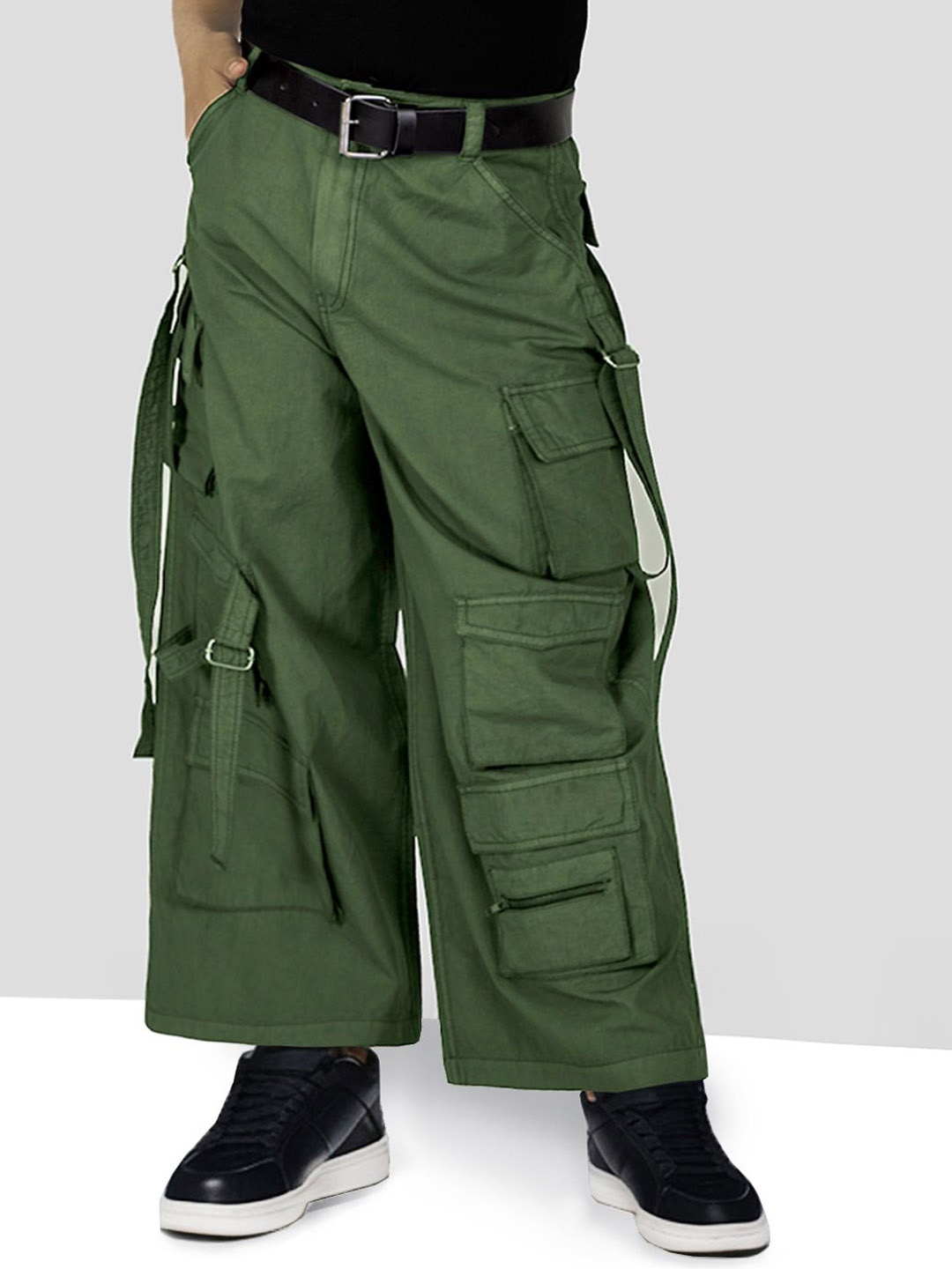 

Naughty Ninos Boys Comfort Loose Fit Easy Wash Cotton Cargos, Green