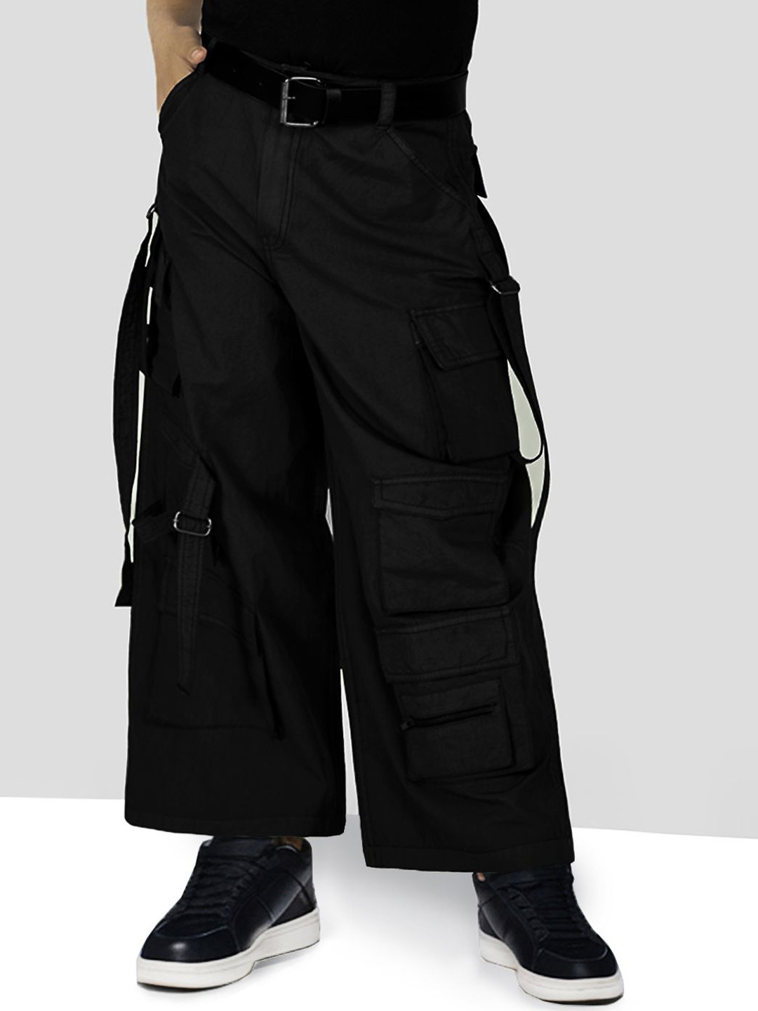 

Naughty Ninos Boys Comfort Loose Fit Easy Wash Cotton Cargos Trousers, Black