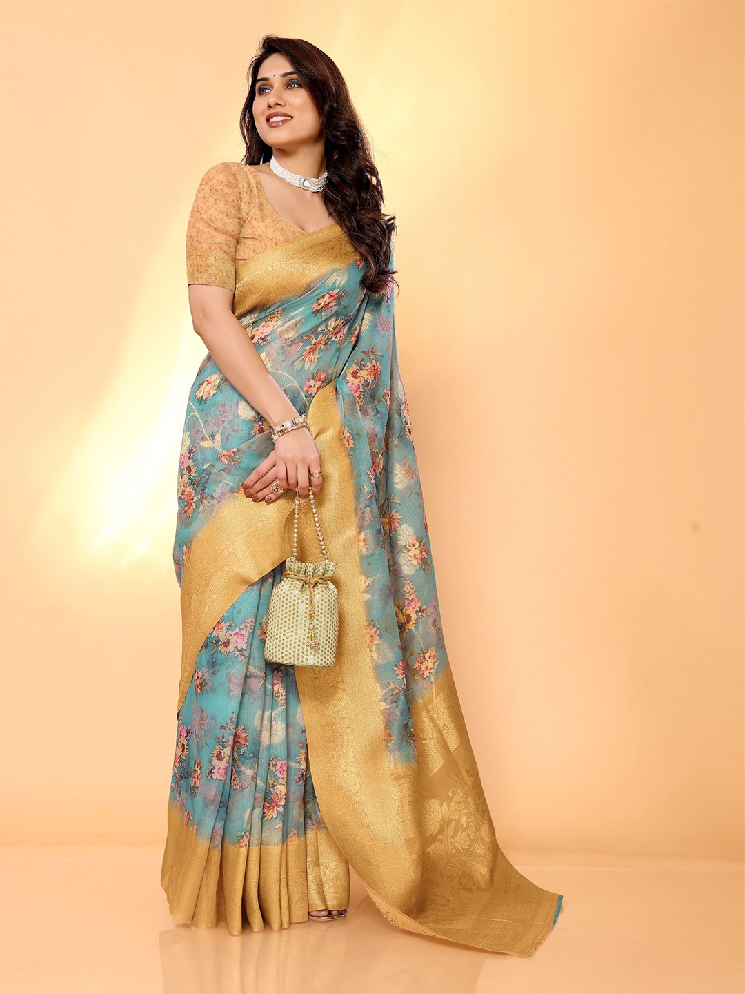 

Sidhidata Woven Design Banarasi Saree, Sea green