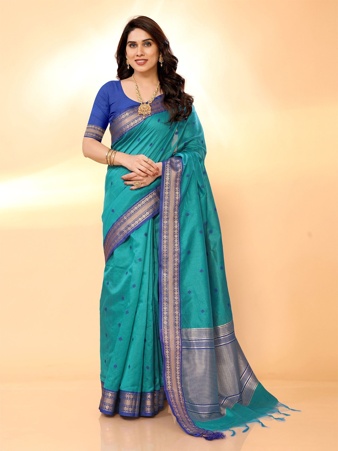 

Sidhidata Woven Design Zari Banarasi Saree, Blue