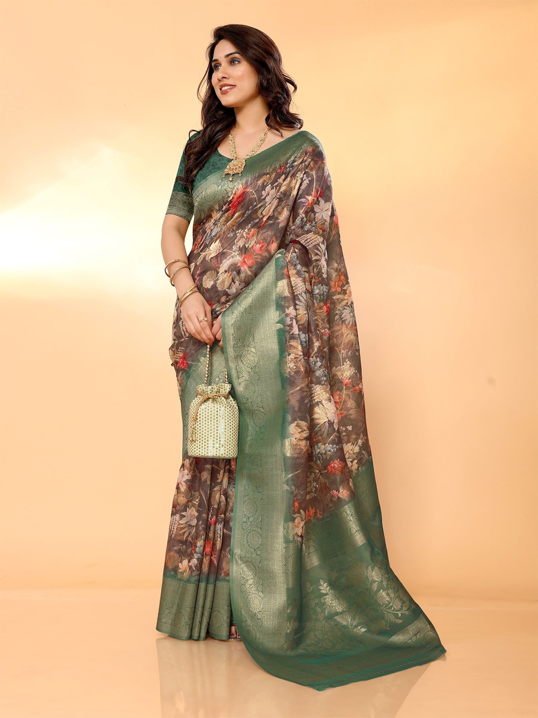 

Sidhidata Woven Design Zari Banarasi Saree, Brown