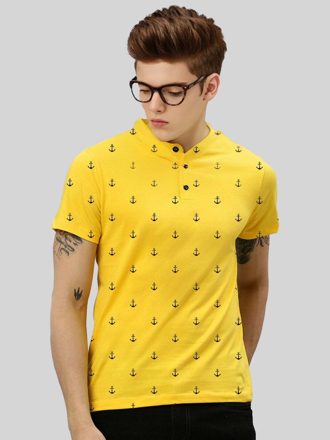 

Dagcros Boys Conversational Printed Pure Cotton T-shirt, Yellow