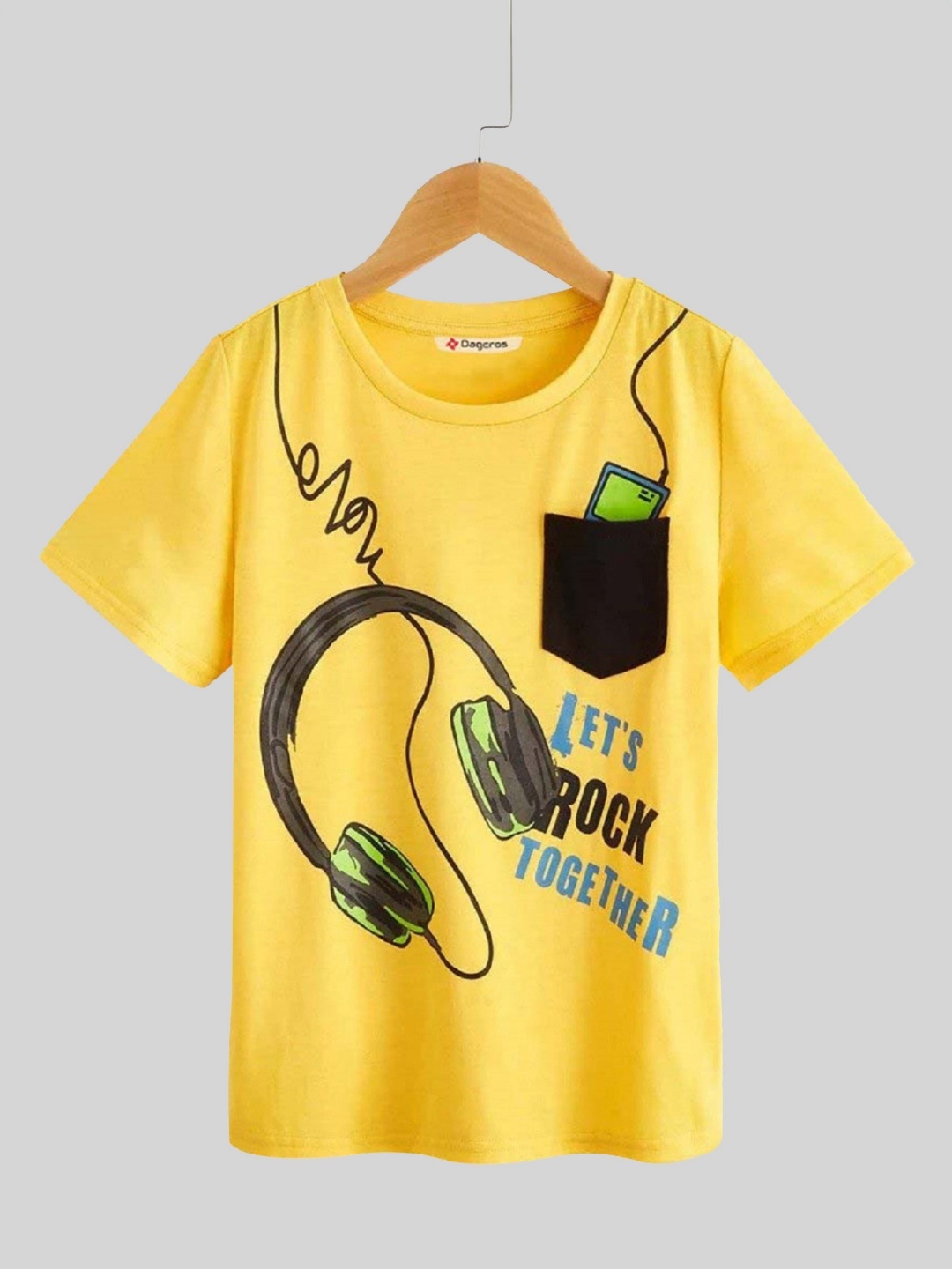 

Dagcros Boys Graphic Printed Pure Cotton T-shirt, Yellow