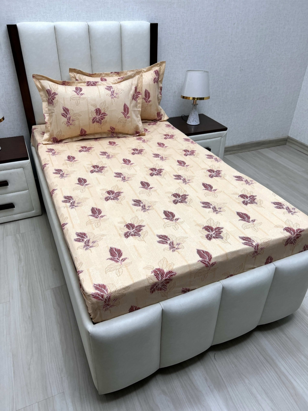 

Pure Decor Cotton Single Size Bedsheet With 2 Pillow Covers 1.73m X 2.36m, Brown