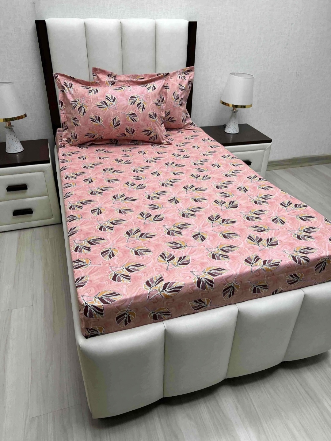 

Pure Decor Cotton Single Bed Size Bedsheet With 2 Pillow Covers 1.73m X 2.36m, Pink