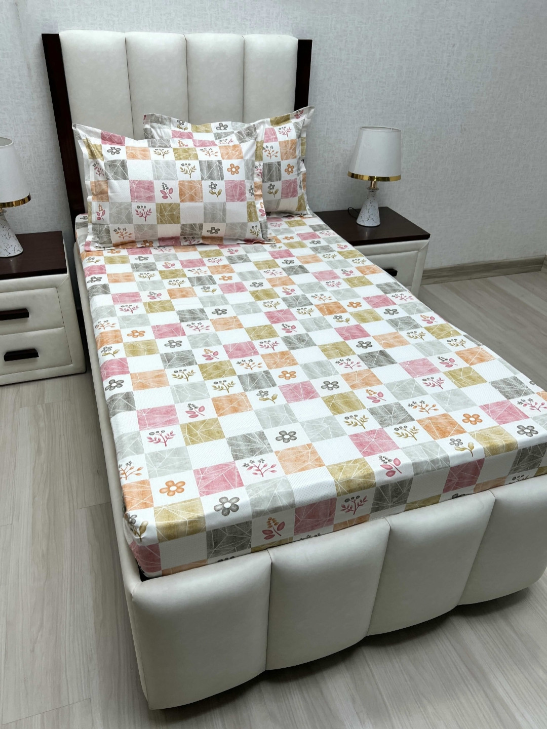 

Pure Decor Cotton Single Bed Size Bedsheet With 2 Pillow Covers 1.73m X 2.36m, White