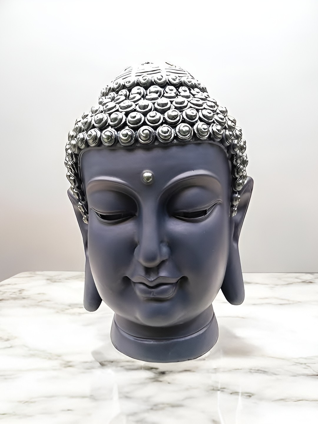 

NAYRA HANDICRAFTS Blue and Silver-Toned Buddha Idol Showpiece