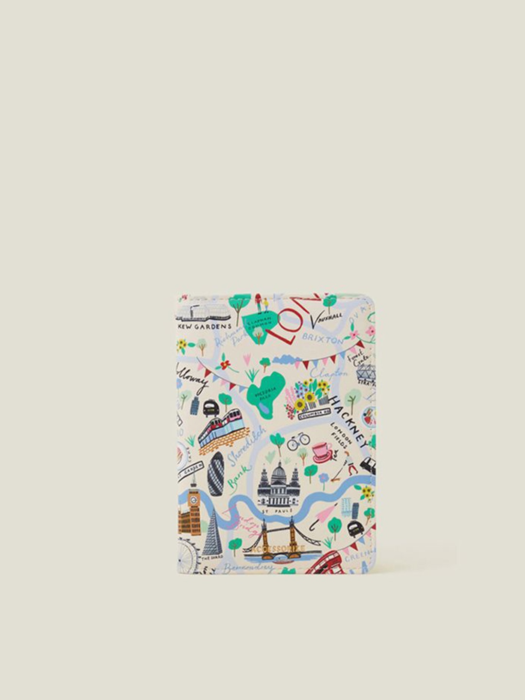 

Accessorize Women's London Map Printed PU Passport Holder, Off white