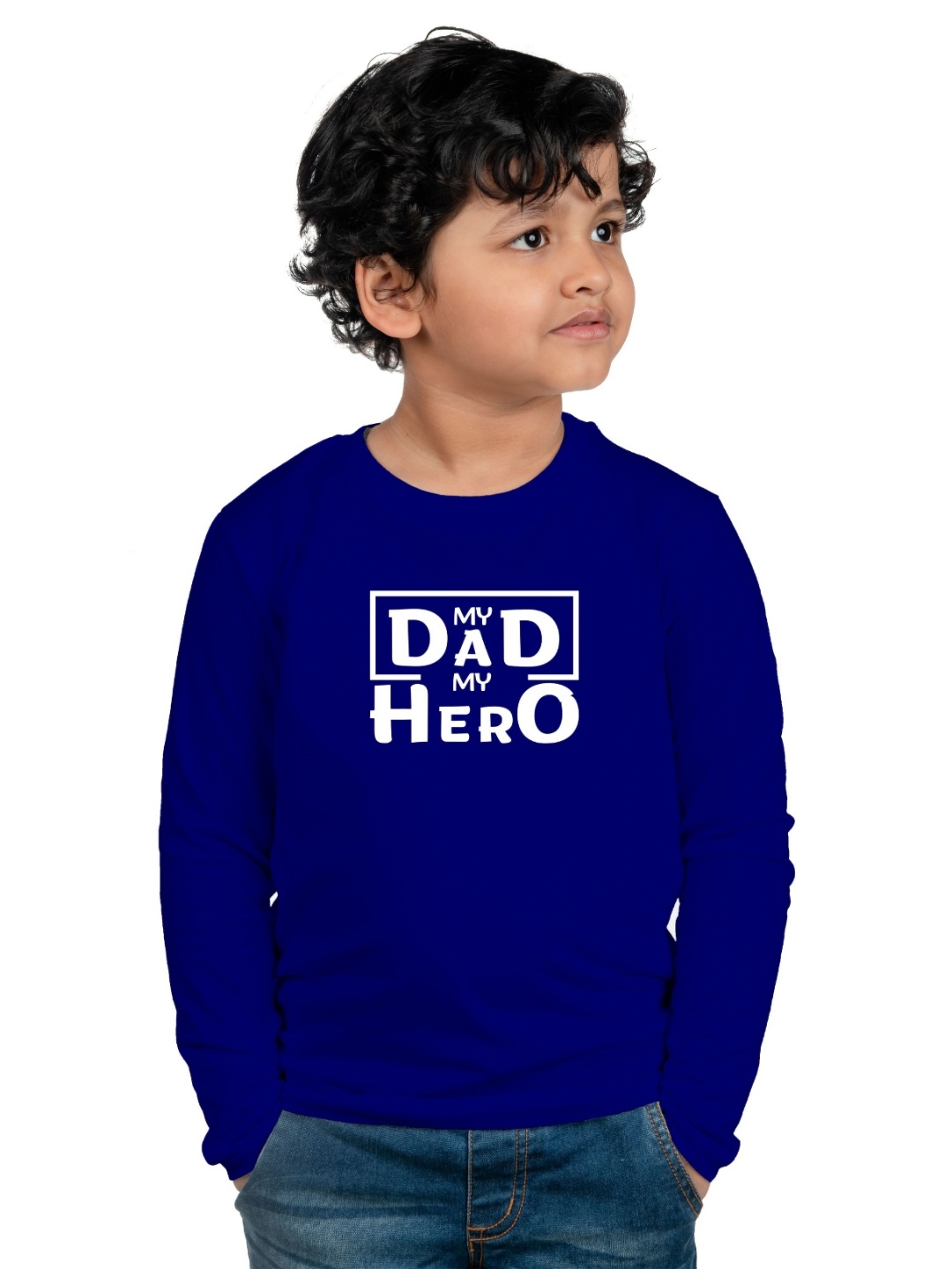 

Chombooka Unisex Kids Typography Printed Round Neck Cotton T-shirt, Blue