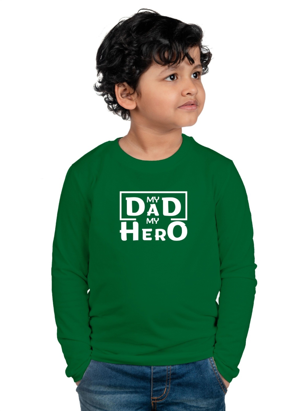 

Chombooka Unisex Kids Typography Printed Round Neck Cotton T-shirt, Green