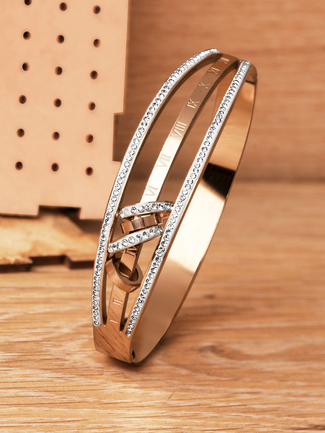 

DressBerry Artificial Stones Kada Bracelet, Gold