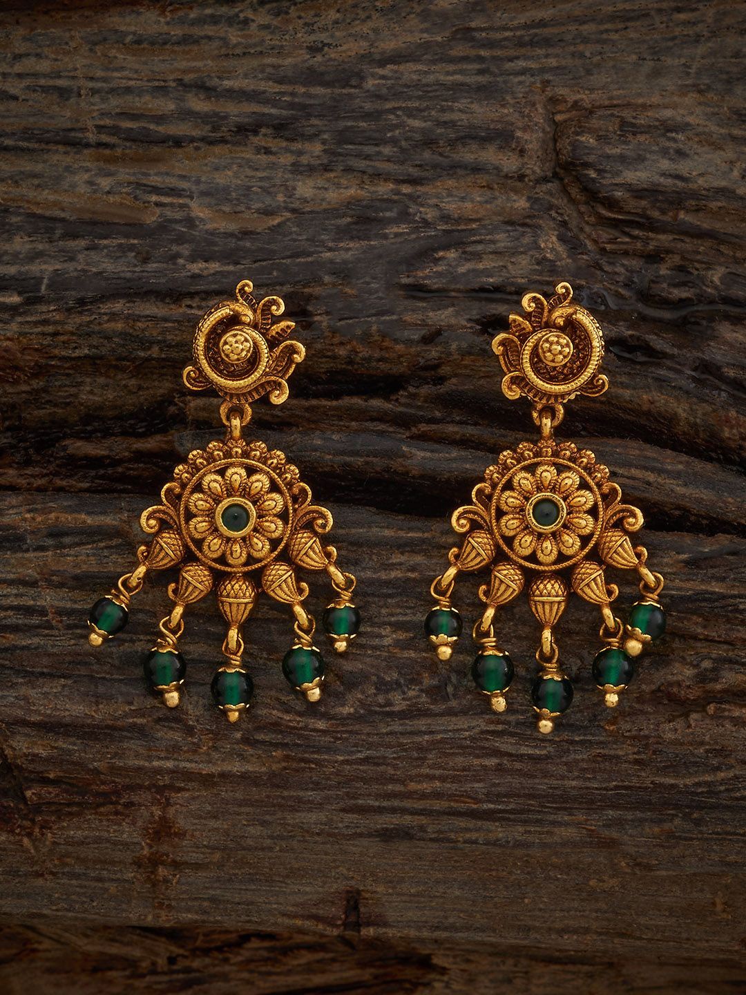 

Kushal's Fashion Jewellery Gold-Plated Geometric Drop Earrings