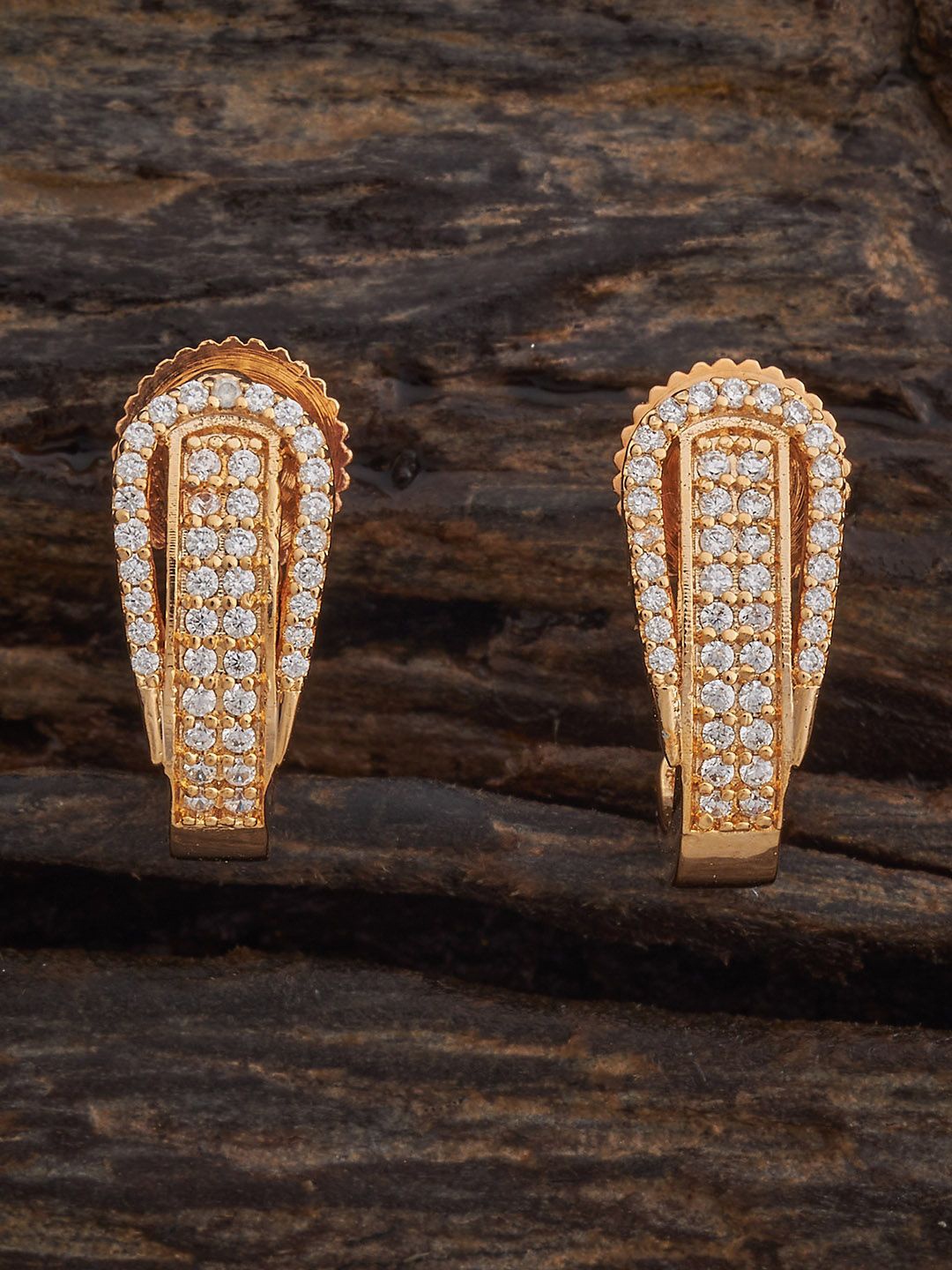 

Kushal's Fashion Jewellery Gold Plated Classic Zircon Studs Earrings