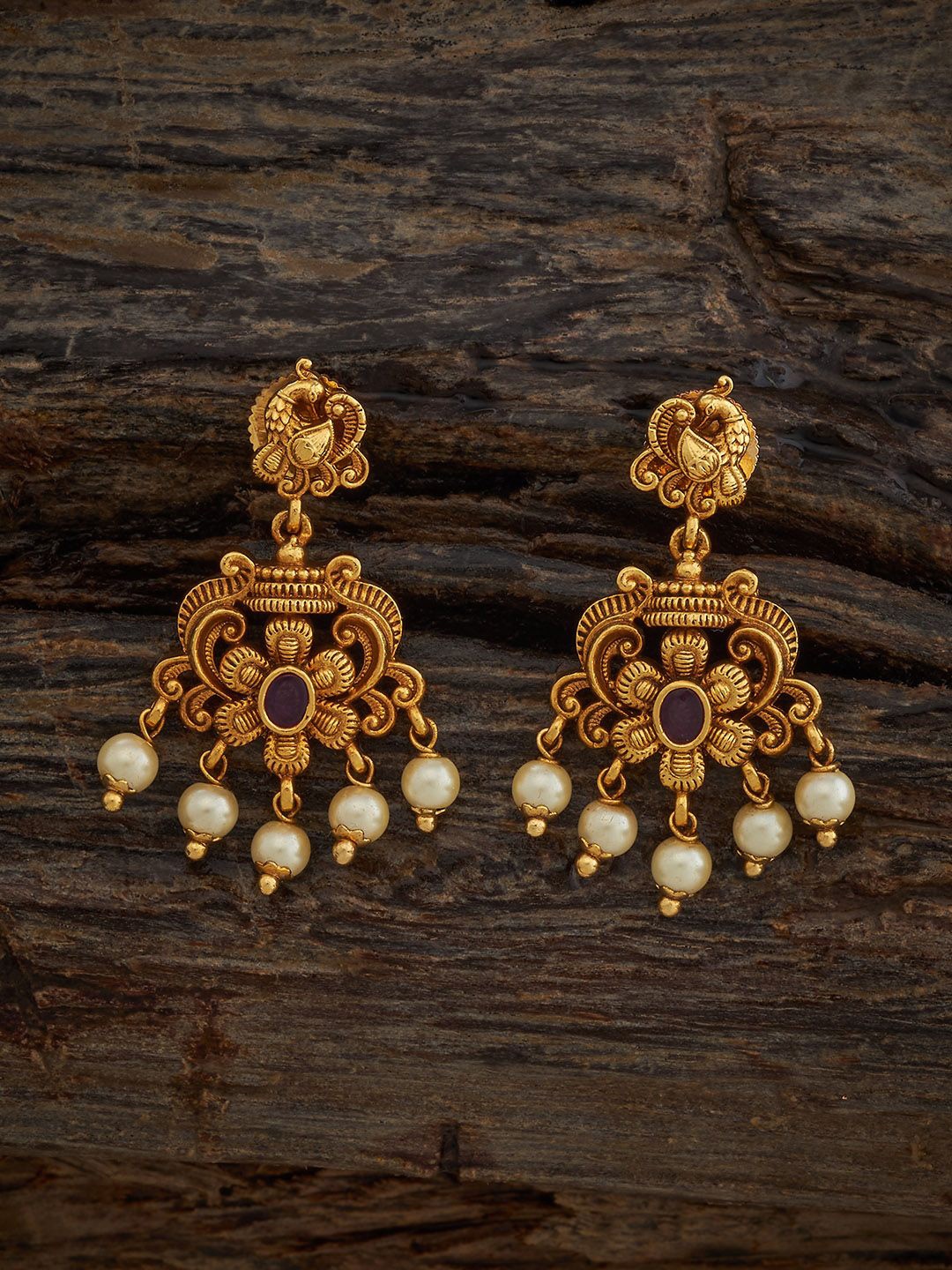 

Kushal's Fashion Jewellery Gold Plated Classic Antique Drop Earrings