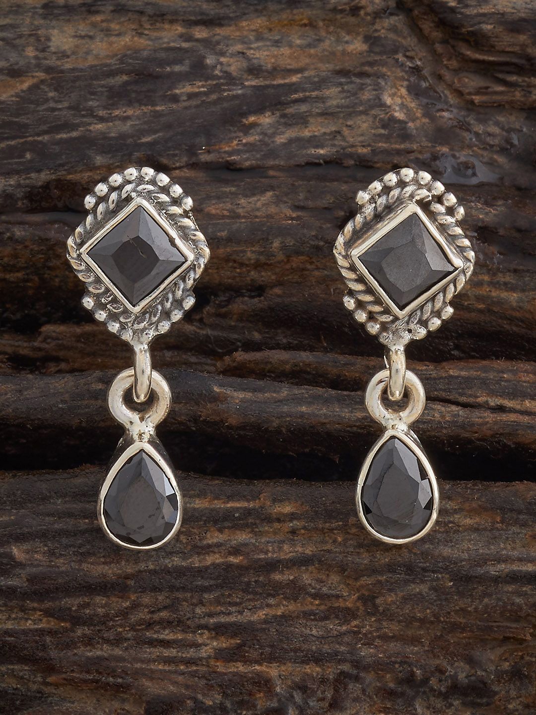 

Kushal's Fashion Jewellery Silver Silver-Plated Geometric Drop Earrings