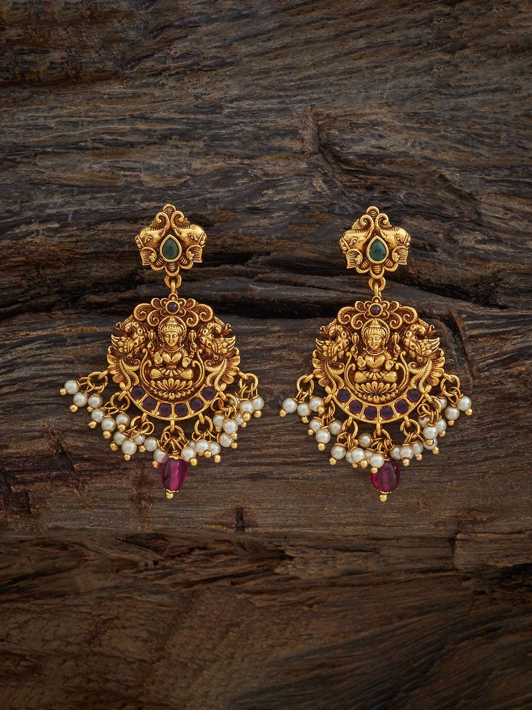 

Kushal's Fashion Jewellery Gold-Plated Ethnic Geometric Drop Earrings