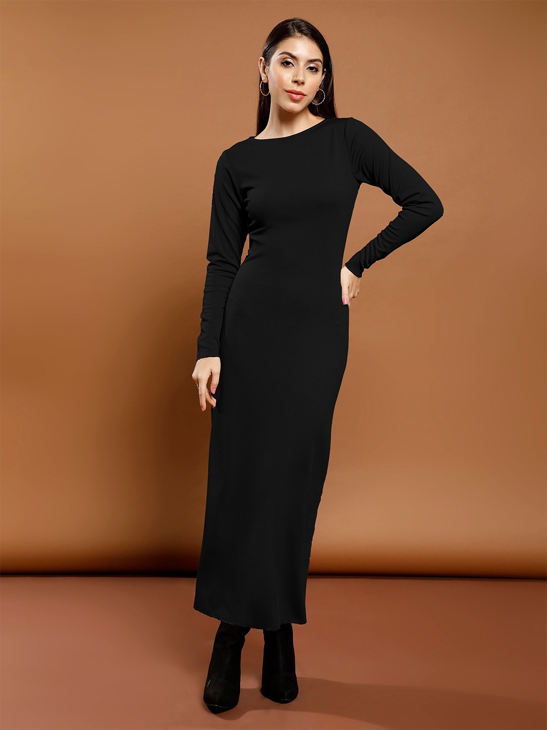 

Athena Immutable Women Boat Neck Maxi Dress, Black