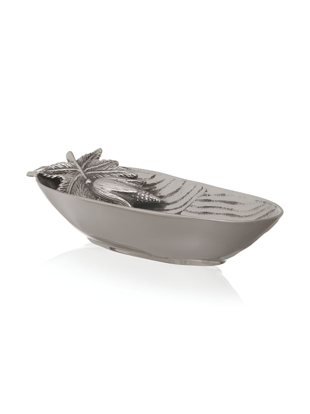 

Troveas Silver-Toned Aluminium Bountiful Maize Textured Food Platter