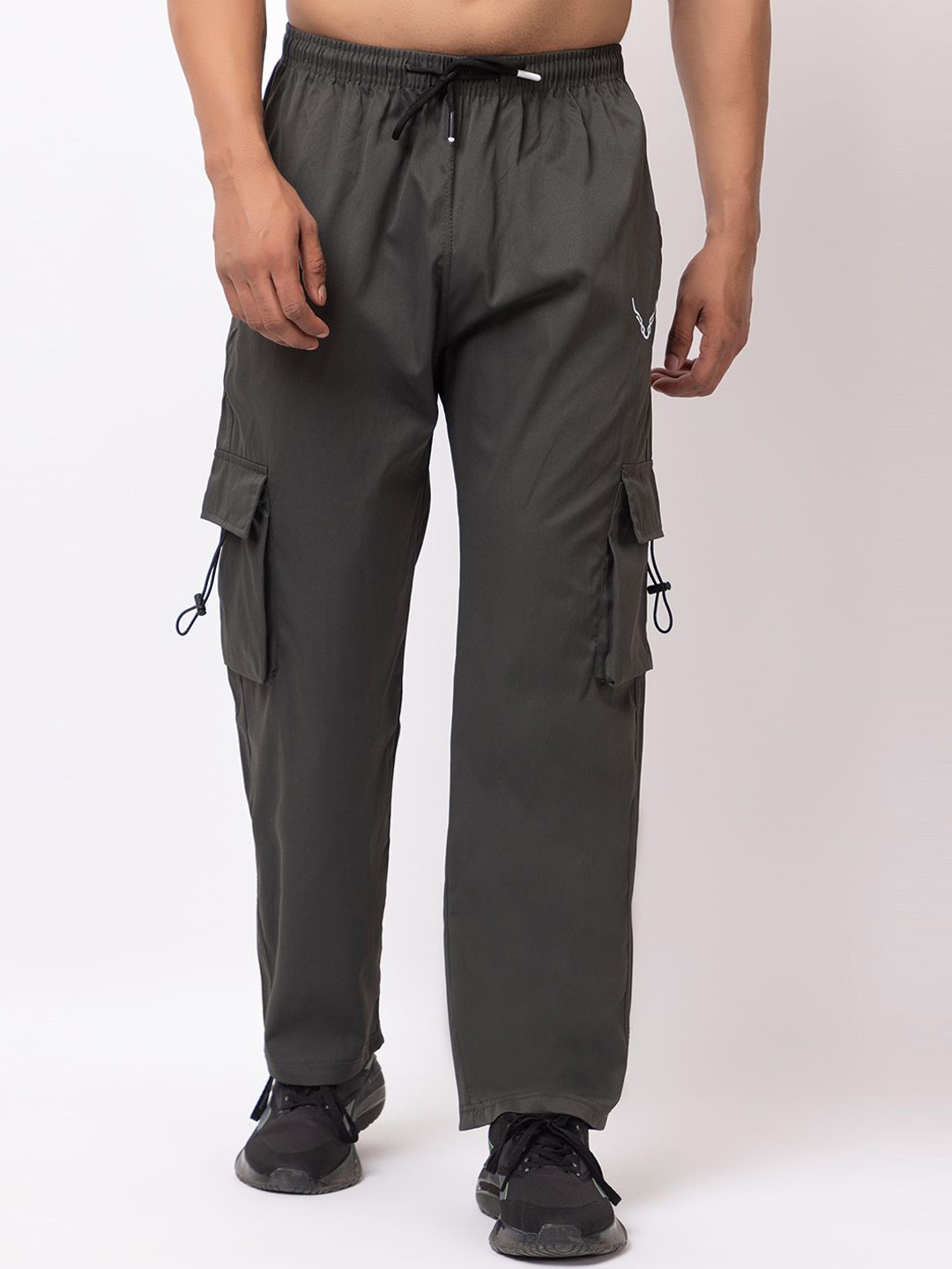 

BUFFARO Men Regular Fit Mid-Rise Cargos Trousers, Grey