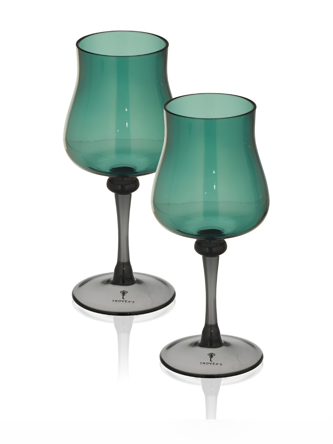 

Troveas Green & Transparent 2 Pieces Wine Glasses