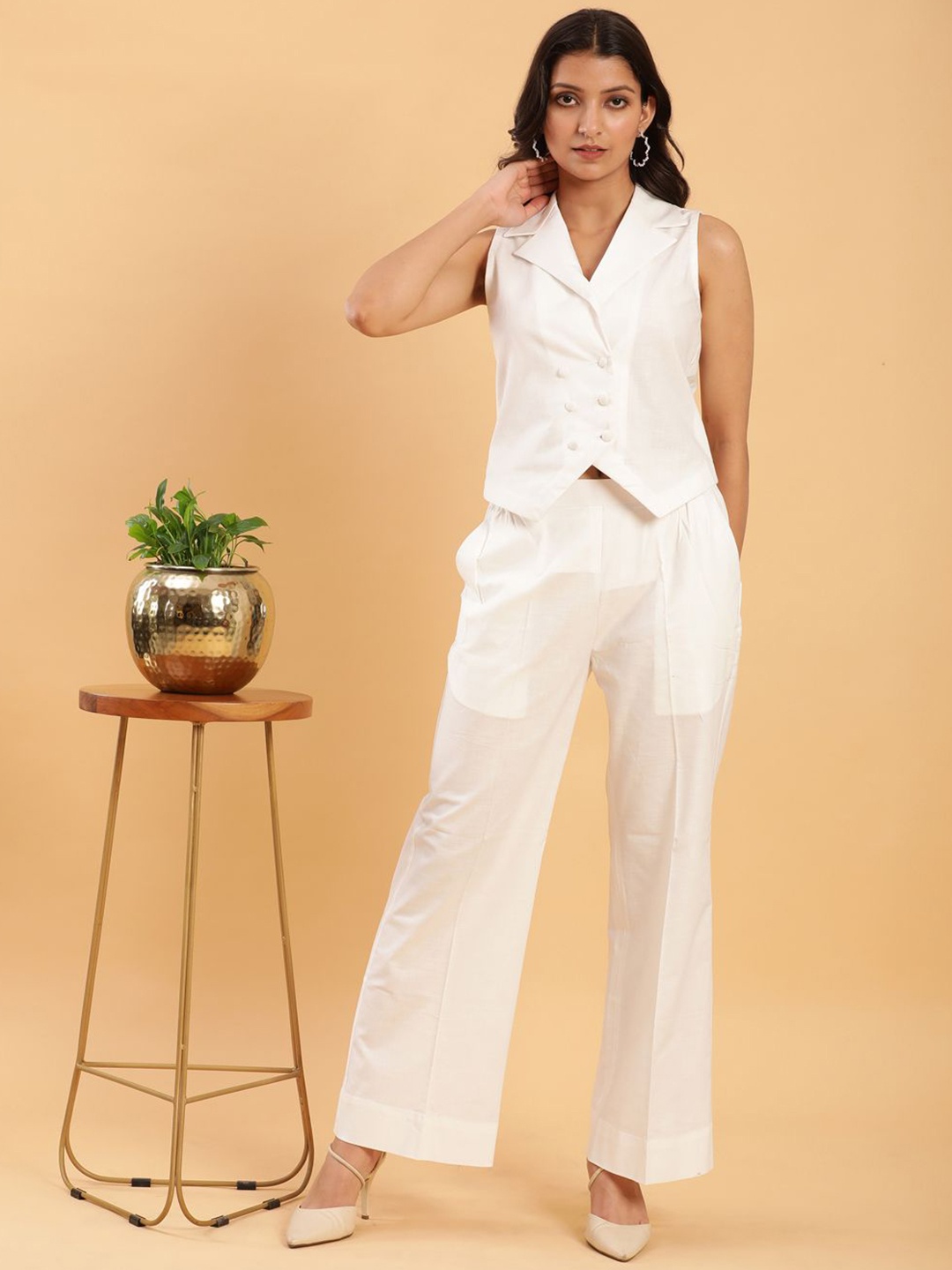 

BohoJazz Formal Waistcoat with Trousers, White