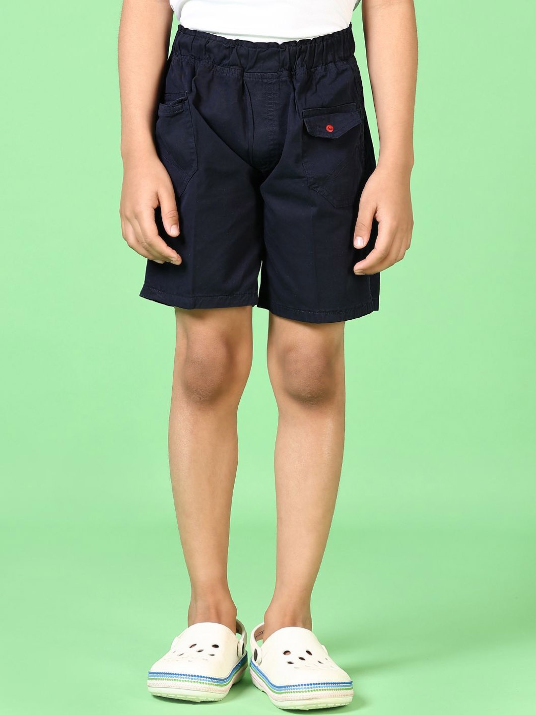 

V-Mart Boys Mid-Rise Cotton Regular Fit Shorts, Navy blue