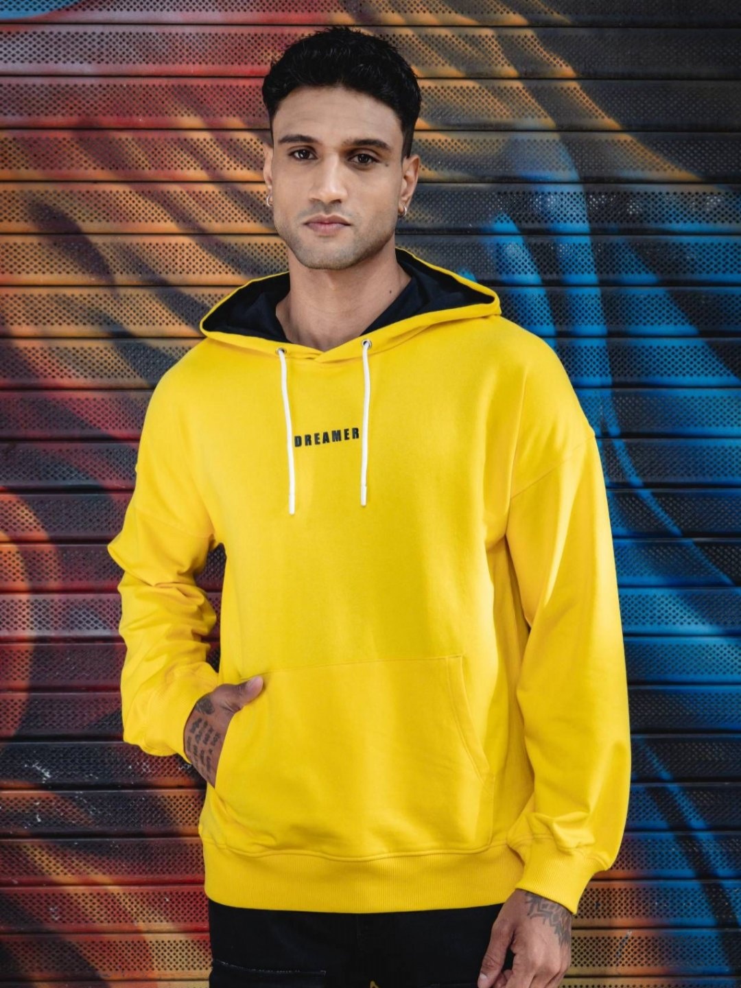 

ONE SKY Unisex Hooded Casual Sweatshirt, Mustard