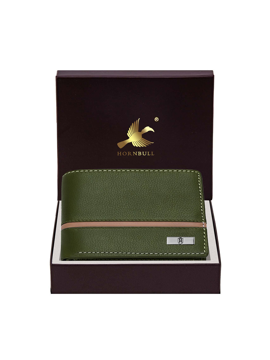 

Hornbull Denial Green RFID Protected Genuine Leather Two Fold Wallet