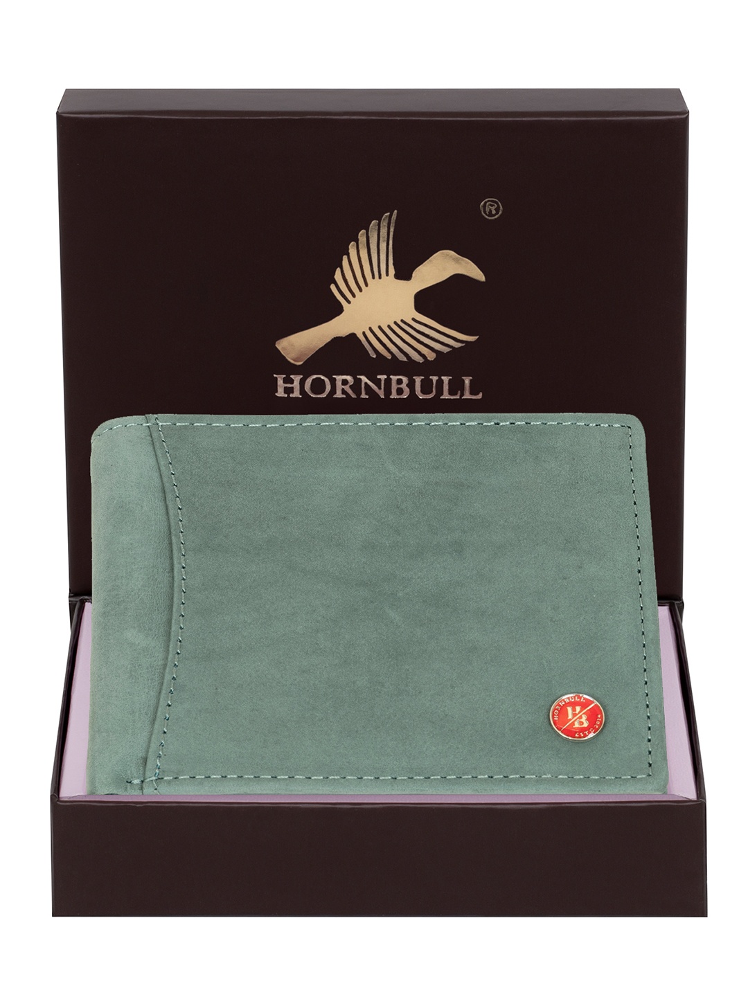 

Hornbull Vegas Aqua RFID Protected Genuine Leather Two Fold Wallet, Teal