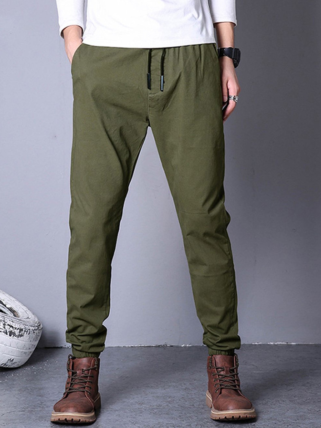 

StyleCast Men Slim Fit Chinos Trousers, Green