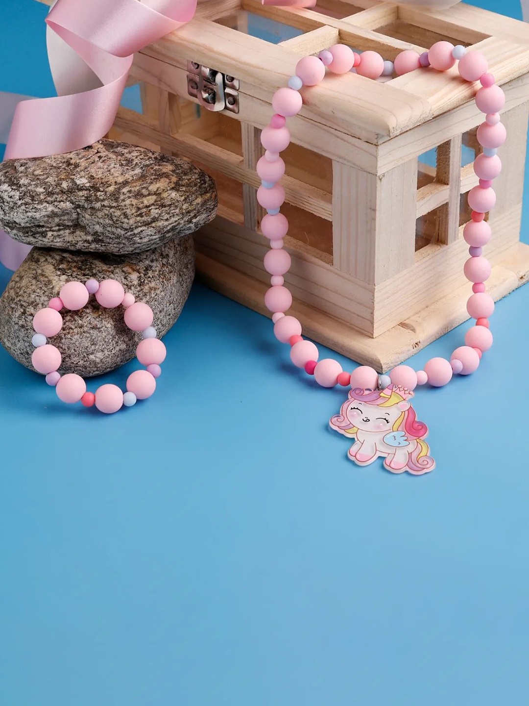 

Jewelz Girls Magical Unicorn Pack Of 2 Necklace & Bracelet Set, Pink