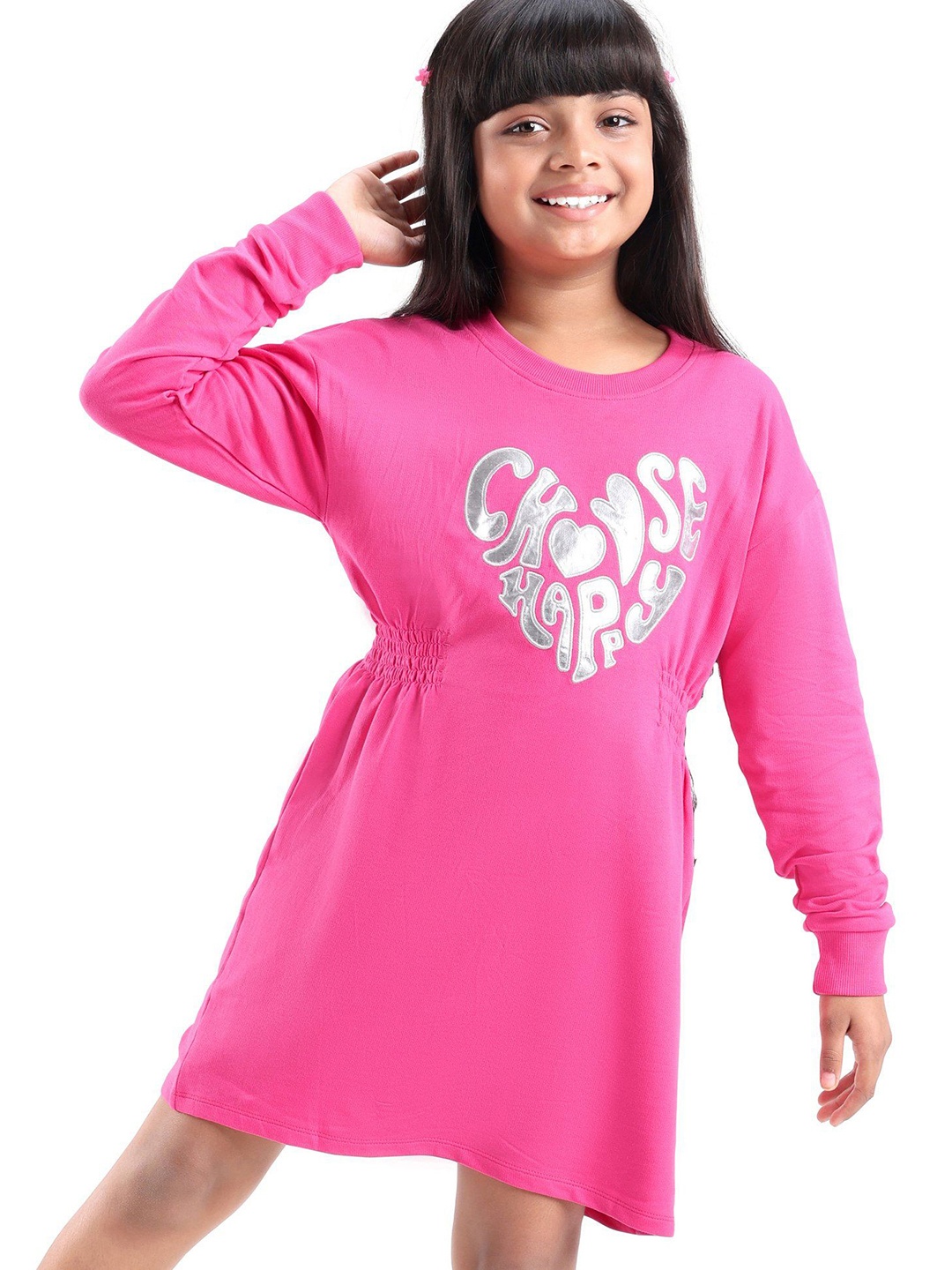 

Honeyhap Girls Cotton A-Line Dress, Pink