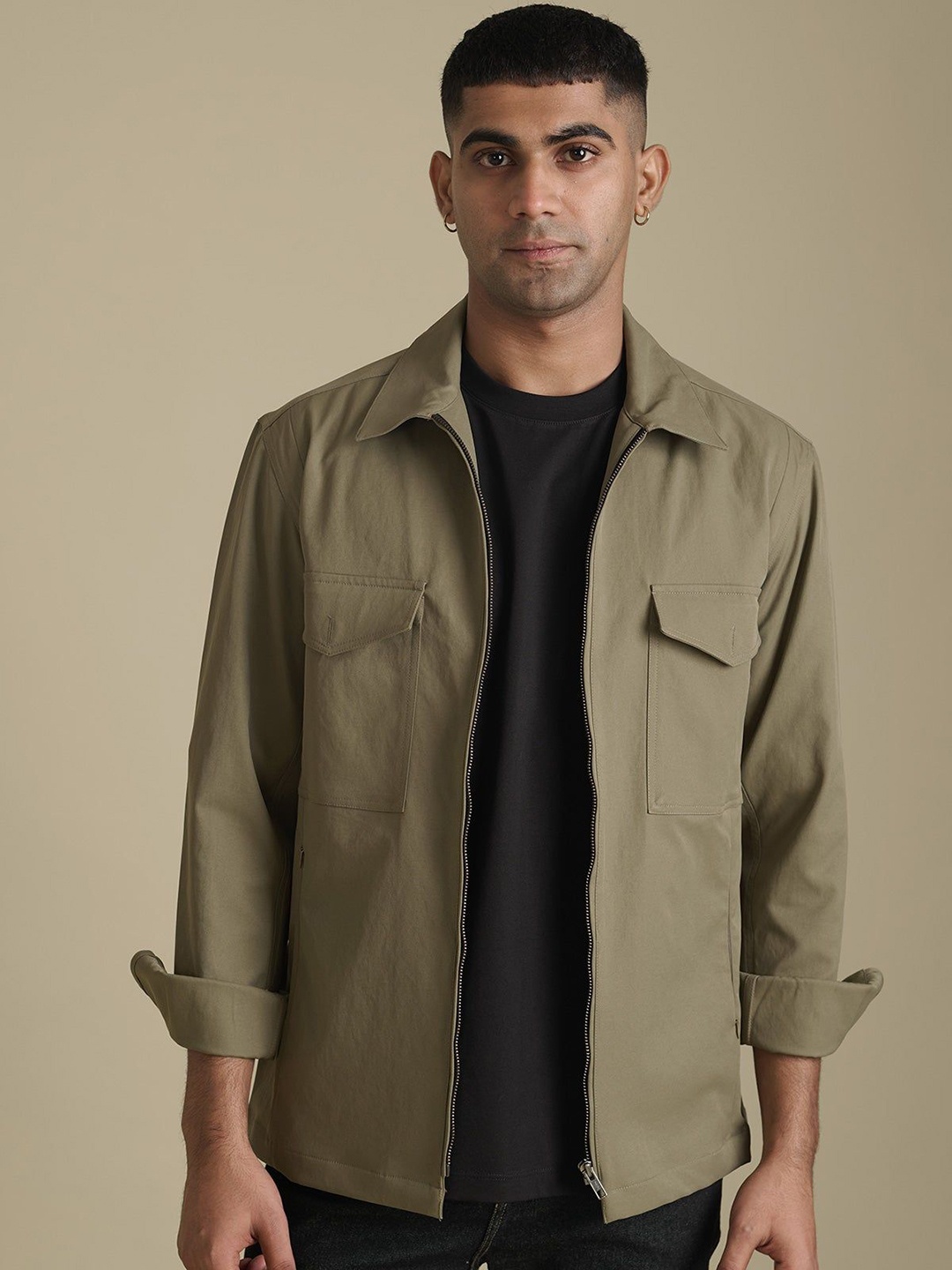 

Beyours Men Windcheater Tailored Jacket, Olive