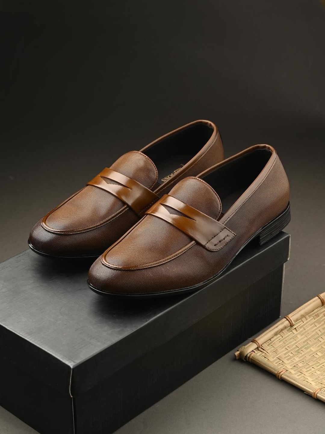 

Egoss Men Leather Slip On Formal Loafers, Tan