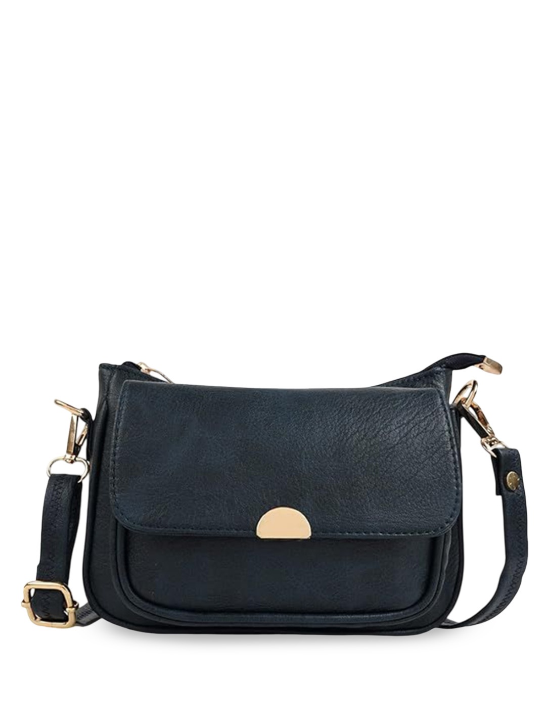 

Lancer Women Textured Crossbody Leather Sling Bag, Navy blue