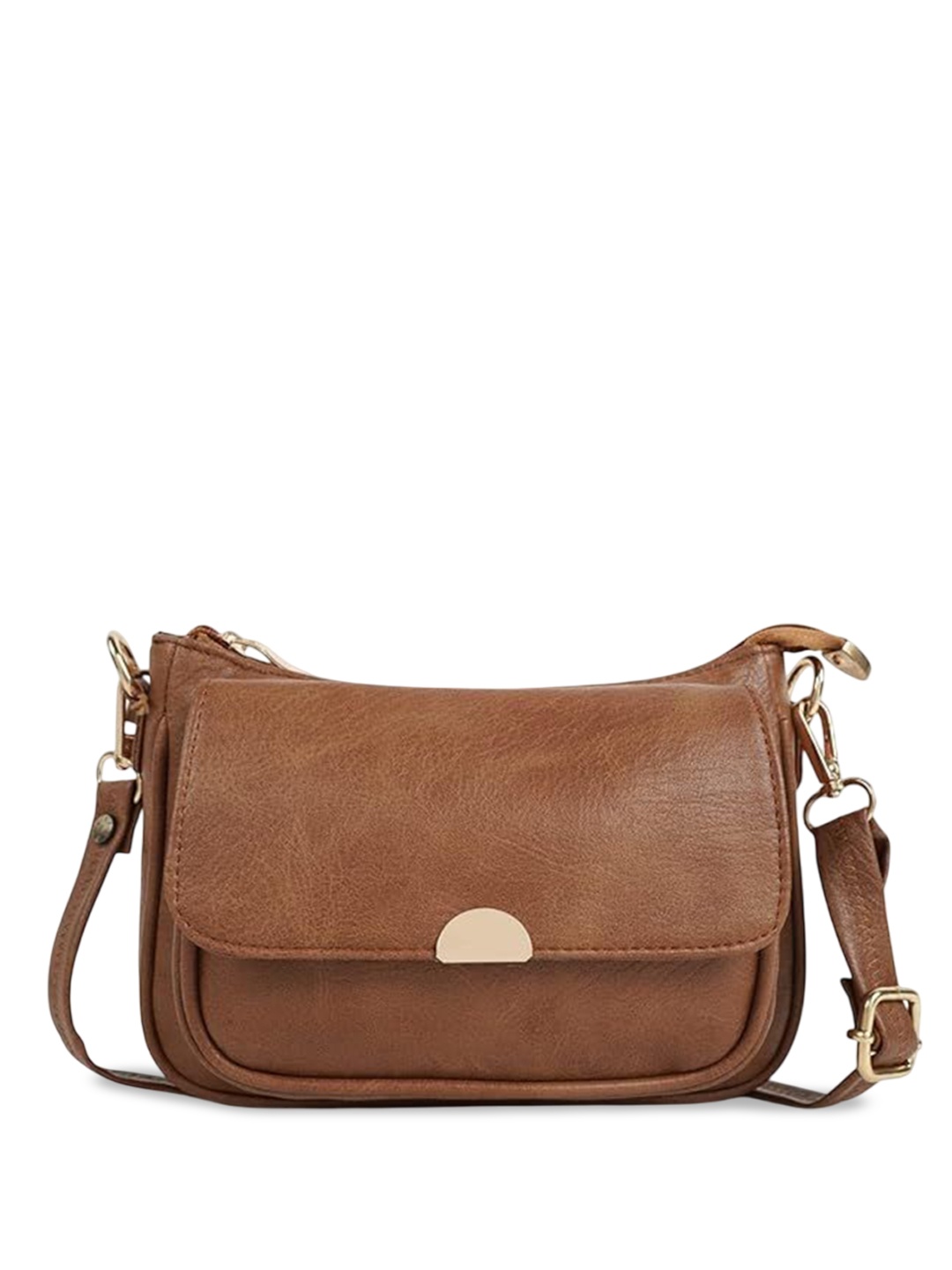 

Lancer Women Textured Crossbody Leather Sling Bag, Tan