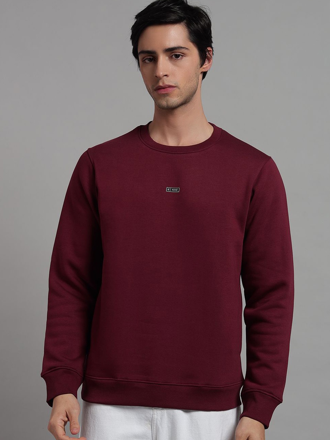 

FCK GOLD Men Round Neck Sweatshirt, Maroon