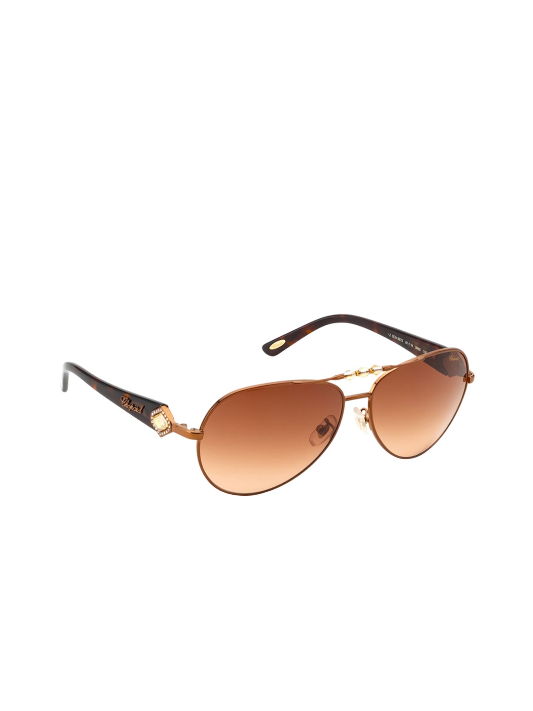 

Chopard Women Aviator Sunglasses with UV Protected Lens SCH997S61R80SG, Brown