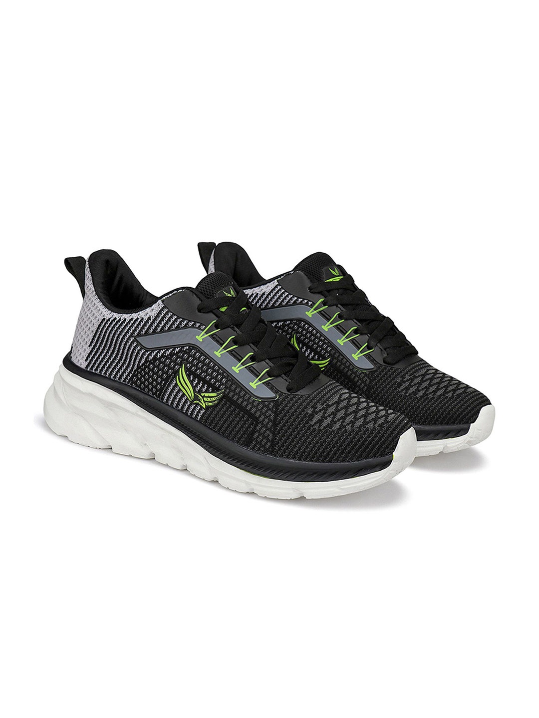 

BERSACHE Men Woven Design Lace-Ups Sneakers, Black
