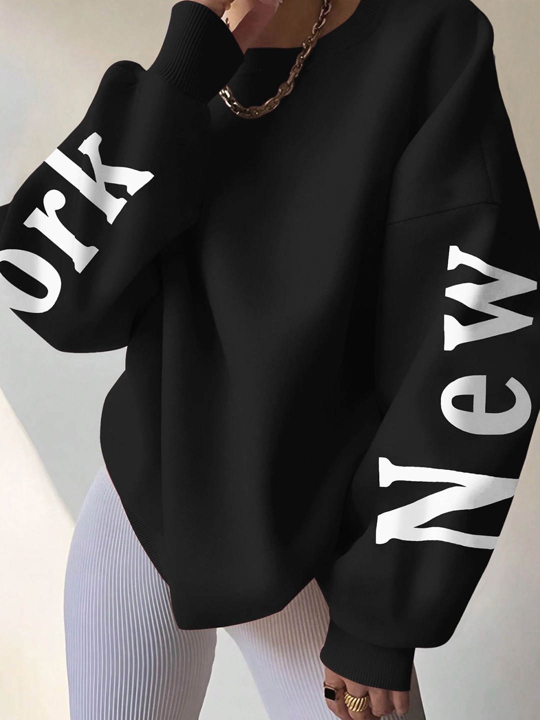 

Stylecast X Slyck Printed Sweatshirt, Black